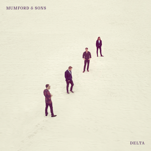 The Delta album cover, with the four band members stood in a diagonal line through the centre.