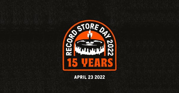 The Record Store Day Logo, with a record player in the shape of a candle.