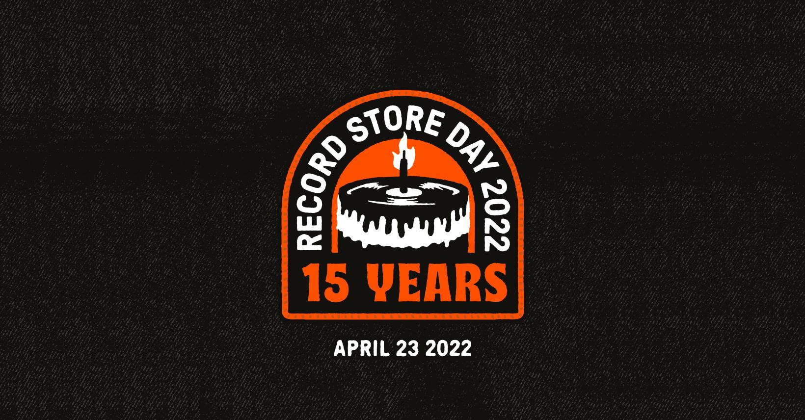 The Record Store Day Logo, with a record player in the shape of a candle.