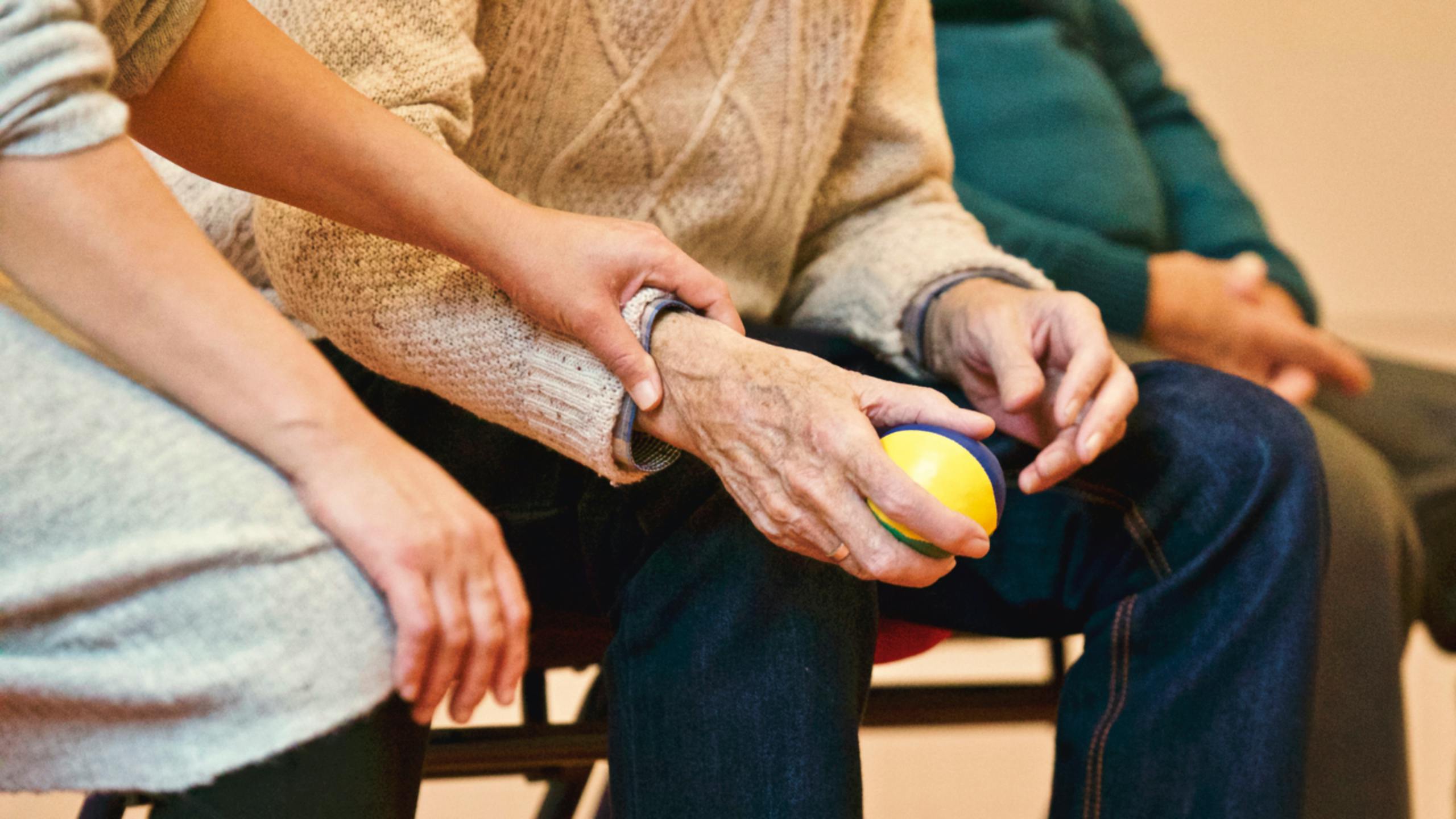 Person Holding a Stress Ball --- similar to some of the treatments used by Woking and Sam Beare Hospice